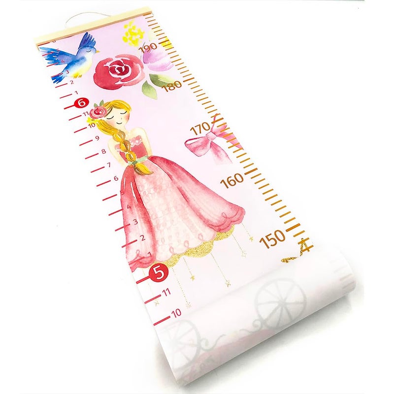 Home Evolution Kids Growth Chart Height Measuring Chart, Princess Canvas Wall Hanging Rulers for Baby Children Girls Bedroom Decor (Princess) - Image 3